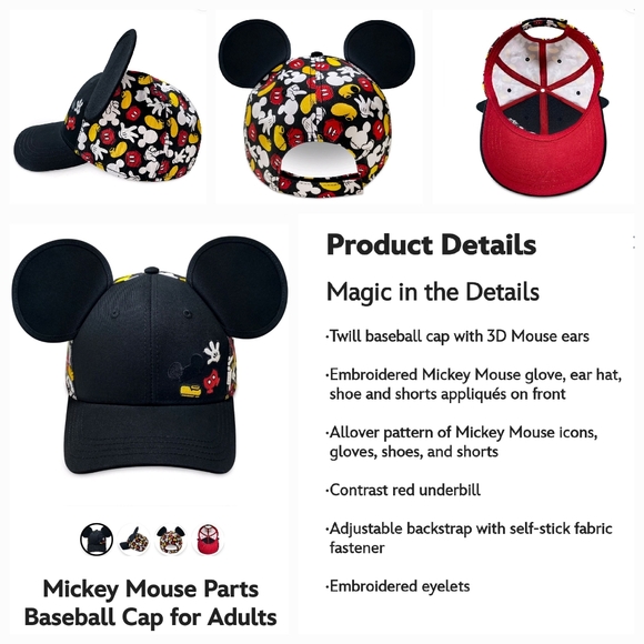 UPDATE Disney Mickey Mouse Poses Crossbody by BuckleDown & Mickey Ears Adult Cap - Picture 3 of 8